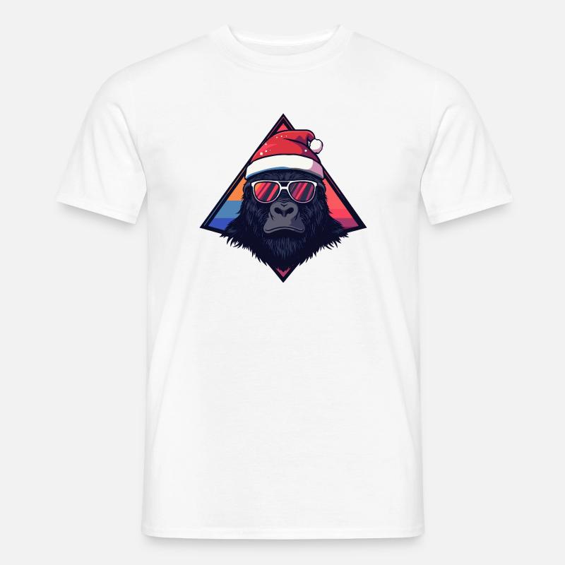 Gorilla Santa Neon Triangle - Männer T-Shirt - Weiß