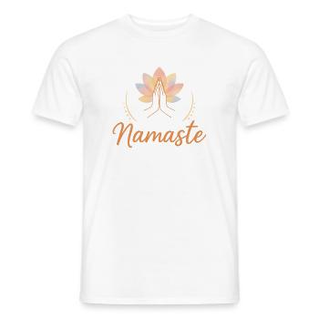 Namaste Lotus Motiv - Männer T-Shirt - Weiß - Vorne - AI Model Male 178 dark (178cm)
