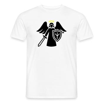 Ange Gardien Guerrier avec Pictogramme Bouclier - T-shirt homme - blanc - Devant - AI Model Male 178 dark (178cm)