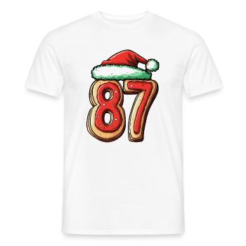 87 Number Cookie Christmas - Men's T-Shirt - white - Front - AI Model Male 178 dark (178cm)