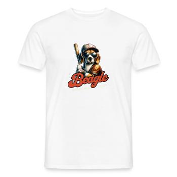Beagle Baseball Team Beagle and Baseball Lovers - Men's T-Shirt - white - Front - AI Model Male 178 dark (178cm)