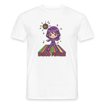 Disco Fever | Chibi Girl Dance Retro Party 70s 80s - Men's T-Shirt - white - Front - AI Model Male 178 dark (178cm)