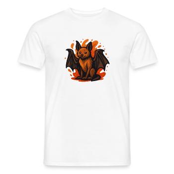 Flaming Flying Dog bat in flames - Men's T-Shirt - white - Front - AI Model Male 178 dark (178cm)