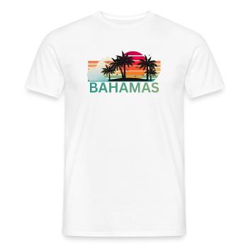 Bahamas Sunset Palm Silhouette - Männer T-Shirt - Weiß - Vorne - AI Model Male 178 dark (178cm)