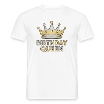 Reine d’anniversaire - Conception de couronne scintillante - T-shirt homme - blanc - Devant - AI Model Male 178 dark (178cm)