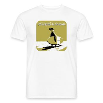 Sympa suricate avec planche de surf - T-shirt homme - blanc - Devant - AI Model Male 178 dark (178cm)