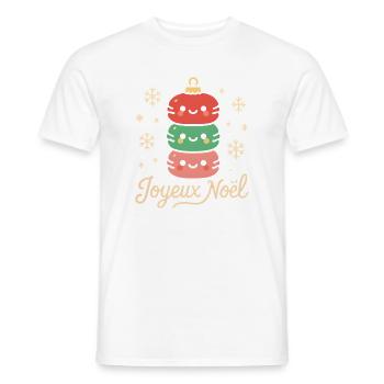 Macarons de Noël Empilés Mignons - T-shirt homme - blanc - Devant - AI Model Male 178 dark (178cm)