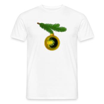 Christmas ball with crustaceous anemones on a fir branch - Men's T-Shirt - white - Front - AI Model Male 178 dark (178cm)
