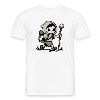 Pèlerin sur le chemin de Compostelle - T-shirt homme - blanc - Devant - AI Model Male 178 dark (178cm)