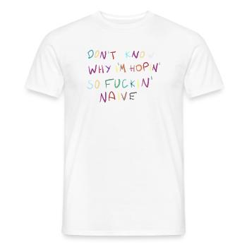 Je ne sais pas pourquoi dans le Hopin Naïf - T-shirt homme - blanc - Devant - AI Model Male 178 dark (178cm)