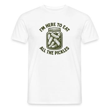 Je suis ici pour manger tous les concombres. Drôle de gur - T-shirt homme - blanc - Devant - AI Model Male 178 dark (178cm)