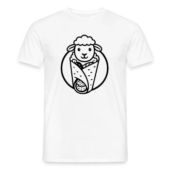 Brochette d’agneau | Réduction de la consommation de viande - T-shirt homme - blanc - Devant - AI Model Male 178 dark (178cm)
