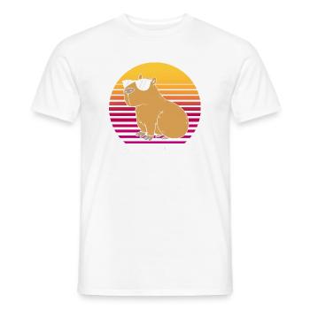 Joyeux anniversaire Capybara Joyeux anniversaire - T-shirt homme - blanc - Devant - AI Model Male 178 dark (178cm)
