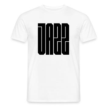 Jazz bold typography logo - Men's T-Shirt - white - Front - AI Model Male 178 dark (178cm)