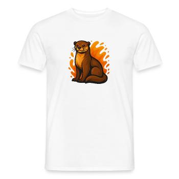 Flammender Otter - Männer T-Shirt - Weiß - Vorne - AI Model Male 178 dark (178cm)