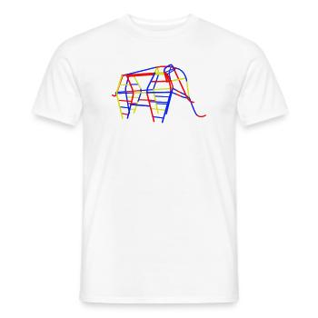 GDR Climbing Elephant - Men's T-Shirt - white - Front - AI Model Male 178 dark (178cm)