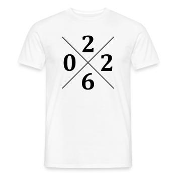 2026 - Men's T-Shirt - white - Front - AI Model Male 178 dark (178cm)