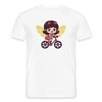 Fée mignon vélo bande dessinée - T-shirt homme - blanc - Devant - AI Model Male 178 dark (178cm)