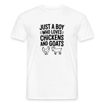 Just a Boy Who Loves Chickens and Goats - Men's T-Shirt - white - Front - AI Model Male 178 dark (178cm)