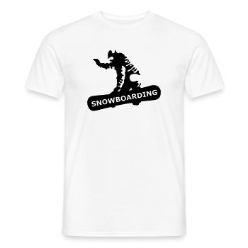 Planche à neige - T-shirt homme - blanc - Devant - AI Model Male 178 dark (178cm)