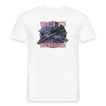 SciFi Kitbasher Jet Design - Männer T-Shirt - Weiß - Vorne - AI Model Male 178 dark (178cm)