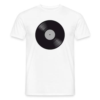 Stylized Black Vinyl Record - Men's T-Shirt - white - Front - AI Model Male 178 dark (178cm)