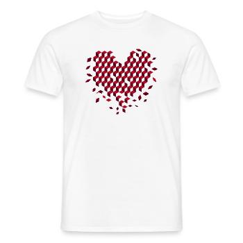 Geometric heart made of red cubes - Men's T-Shirt - white - Front - AI Model Male 178 dark (178cm)