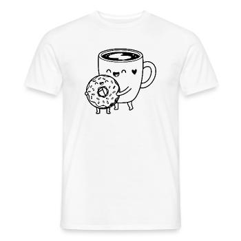 Lustige Kaffee Cartoon Kunst - Männer T-Shirt - Weiß - Vorne - AI Model Male 178 dark (178cm)