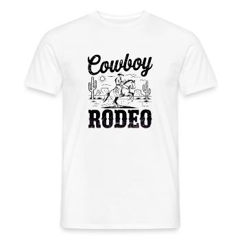 Rodéo de cow-boy – Western vintage - T-shirt homme - blanc - Devant - AI Model Male 178 dark (178cm)
