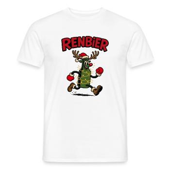 Renbier – Weihnachtsbier Geschenkidee Bier xmas - Männer T-Shirt - Weiß - Vorne - AI Model Male 178 dark (178cm)