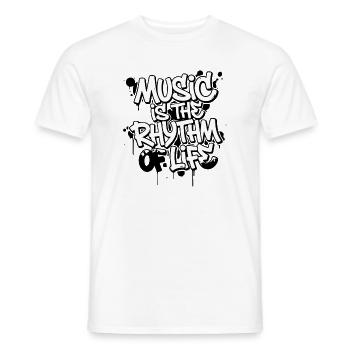 Musique Rythme de vie Typographie - T-shirt homme - blanc - Devant - AI Model Male 178 dark (178cm)