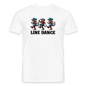 Funny Cats Dancing Line Dance - Men's T-Shirt - white - Front - AI Model Male 178 dark (178cm)