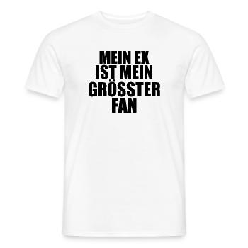 Mein_ex_ist_mein_groesster_fan_lustiger_spruch_ - Männer T-Shirt - Weiß - Vorne - AI Model Male 178 dark (178cm)