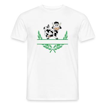 Kuh-Lorbeerkranz mit Namensraum - Männer T-Shirt - Weiß - Vorne - AI Model Male 178 dark (178cm)