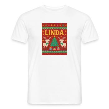 Festlicher Name Linda Hässlicher Weihnachtsstil, Weihnachten - Männer T-Shirt - Weiß - Vorne - AI Model Male 178 dark (178cm)