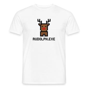 Rudolph.exe Pixel Reindeer - Men's T-Shirt - white - Front - AI Model Male 178 dark (178cm)