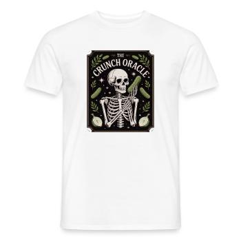 The Crunch Oracle Skeleton And Cucumbers Humor - Men's T-Shirt - white - Front - AI Model Male 178 dark (178cm)