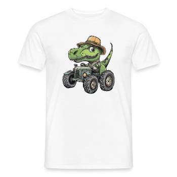Dinosaurier T-Rex Traktor Farmer - Männer T-Shirt - Weiß - Vorne - AI Model Male 178 dark (178cm)