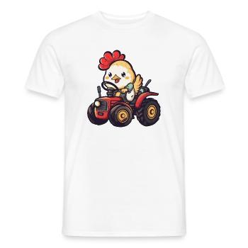 Éleveur de tracteurs de poulet - T-shirt homme - blanc - Devant - AI Model Male 178 dark (178cm)