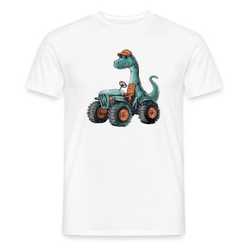 Dinosaurier brontosaurus Traktor Farmer - Männer T-Shirt - Weiß - Vorne - AI Model Male 178 dark (178cm)