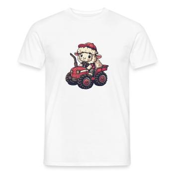 Éleveur de tracteurs à moutons - T-shirt homme - blanc - Devant - AI Model Male 178 dark (178cm)