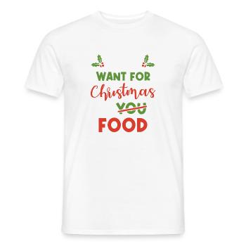 Tout ce que je veux pour Christas, c’est de la nourriture - T-shirt homme - blanc - Devant - AI Model Male 178 dark (178cm)
