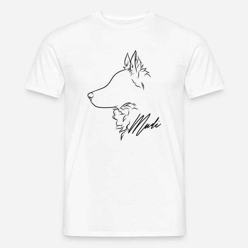 Mudi Profil Hunde Hund Wilsigns - Männer T-Shirt - Weiß