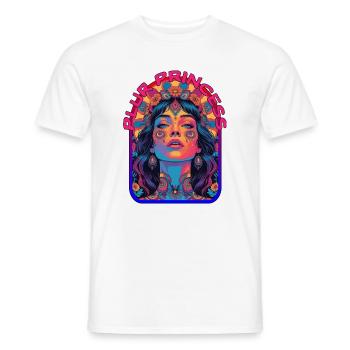 Plur Princess Psychedelic Kandi Festival - Men's T-Shirt - white - Front - AI Model Male 178 dark (178cm)