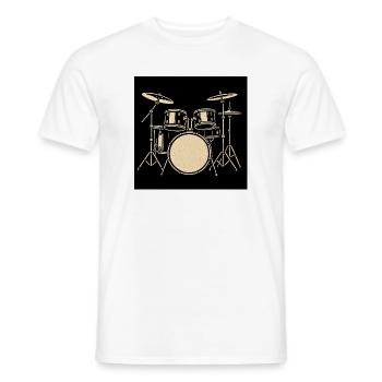 Black Silver Drumset Illustration - Men's T-Shirt - white - Front - AI Model Male 178 dark (178cm)