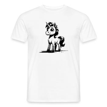 Licorne magique et mignonne qui te sourit - T-shirt homme - blanc - Devant - AI Model Male 178 dark (178cm)