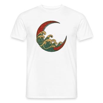 Mosaïque De Vague Croissant - T-shirt homme - blanc - Devant - AI Model Male 178 dark (178cm)