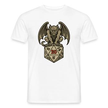Gargoyle on a D20 Dice Arc - Men's T-Shirt - white - Front - AI Model Male 178 dark (178cm)