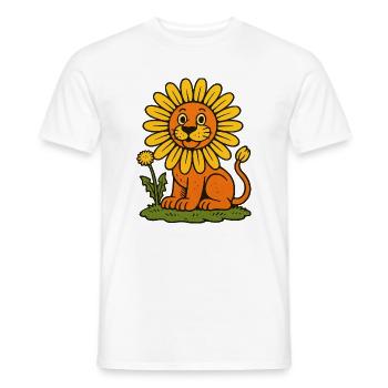 Lion crinière de tournesol - T-shirt homme - blanc - Devant - AI Model Male 178 dark (178cm)