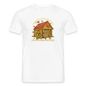 Autumn Fuel Storage Wooden House - Men's T-Shirt - white - Front - AI Model Male 178 dark (178cm)